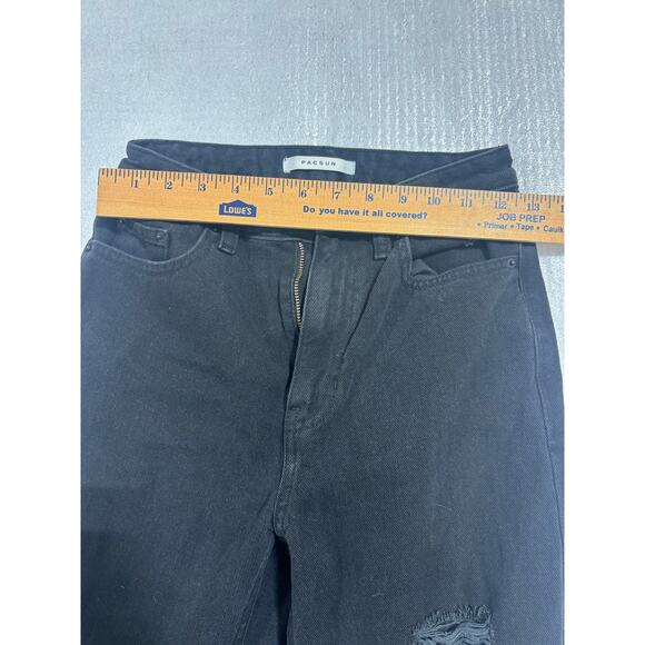 PacSun 90’s Boyfriend Distressed Black Jeans vtg inspired goth grunge - Picture 6 of 9
